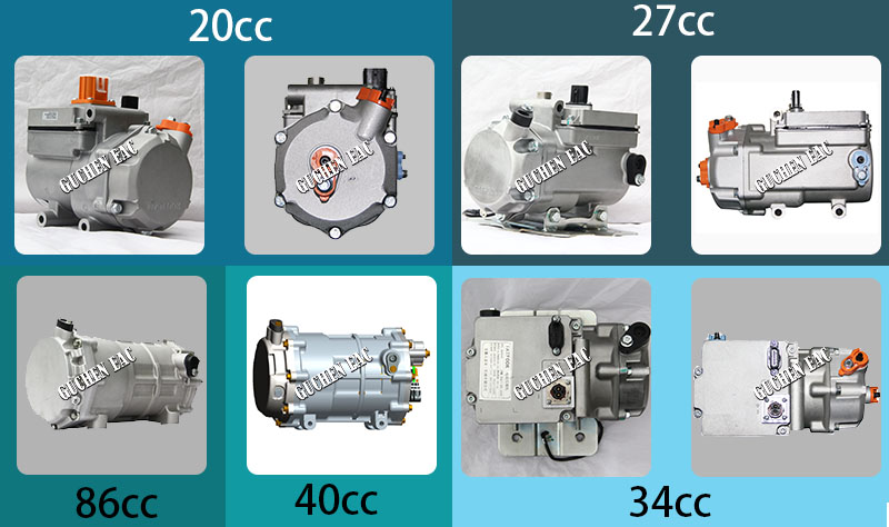 displacement volume of electric car compressor