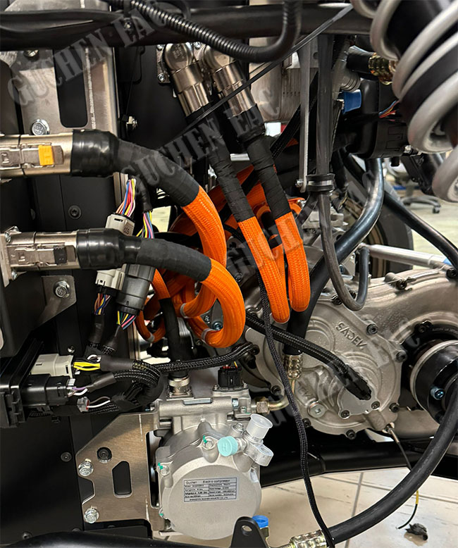 Retrofitting ICE vehicles with electric air conditioning systems