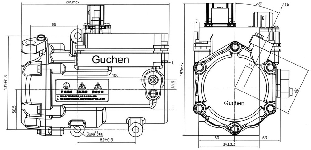 900V Compressor installation size