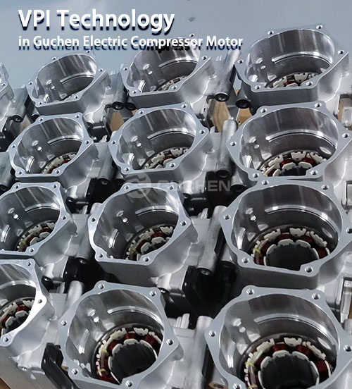 El motor de compresor eléctrico de Guchen utiliza tecnología de aislamiento VPI.