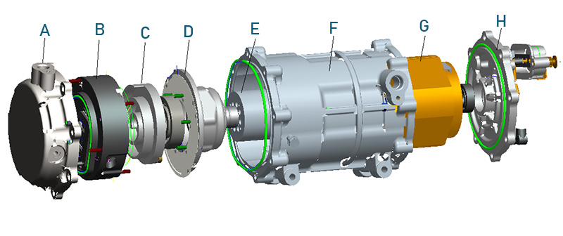 380V electric vehicle air conditioning compressor